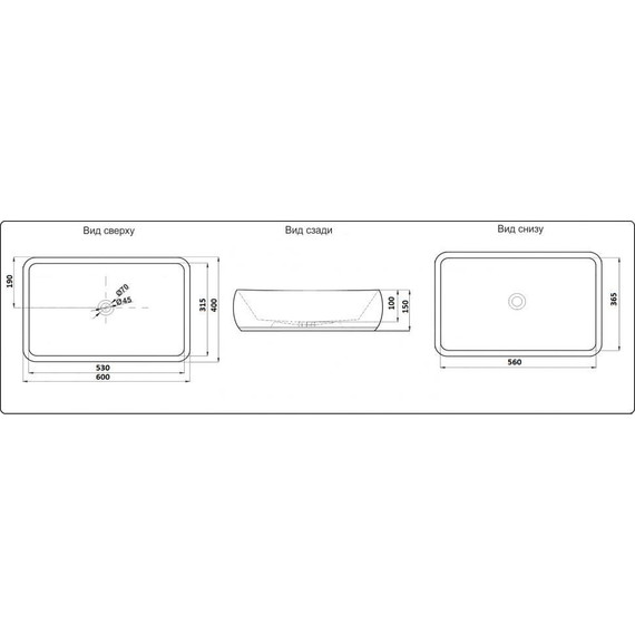 Раковина-чаша CeramaLux N 60 см 9239 - 2 Раковина-чаша CeramaLux N 60 см 9239 фото 2