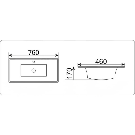 Раковина врезная на столешницу CeramaLux N 76 см JY-807-75 фото 3
