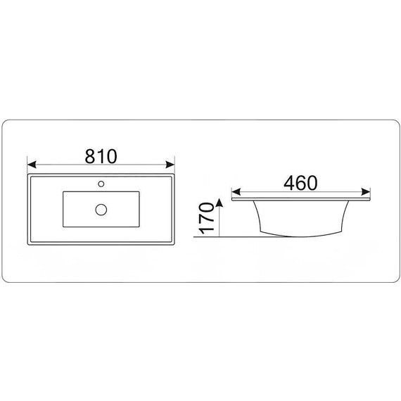 Раковина врезная на столешницу CeramaLux N 81 см JY-807-80 фото 3