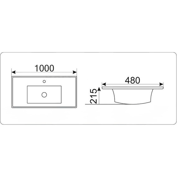 Раковина врезная на столешницу CeramaLux N 100 см NYJ840-100 фото 2
