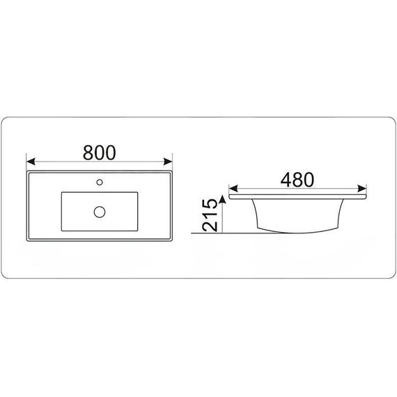 Раковина врезная на столешницу CeramaLux N 80 см NYJ840-80 фото 3