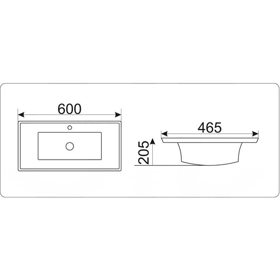Раковина врезная на столешницу CeramaLux N 60 см NYJ851-60 фото 2