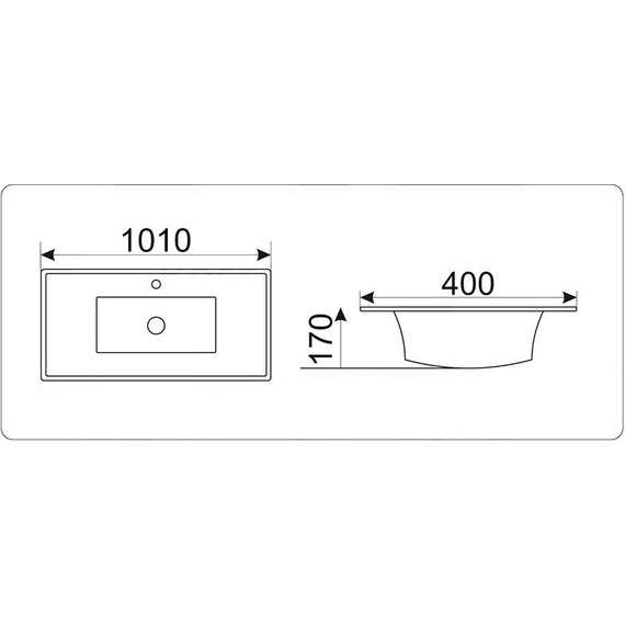Раковина врезная на столешницу CeramaLux N 101 см YJ-803-100 фото 6