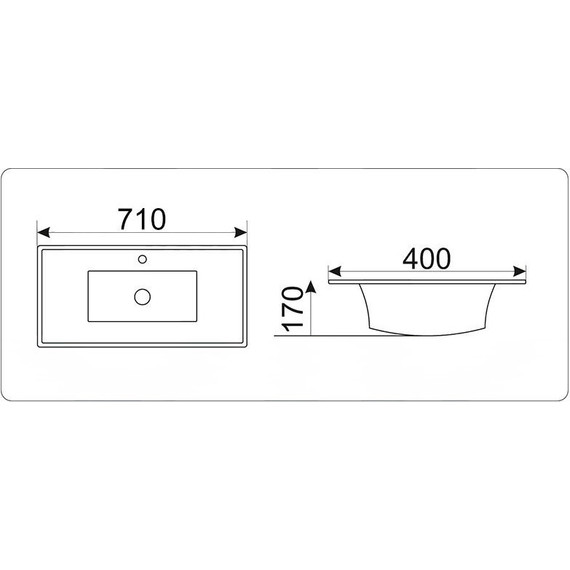 Раковина врезная на столешницу CeramaLux N 71 см YJ-803-70 - 7 Раковина врезная на столешницу CeramaLux N 71 см YJ-803-70 фото 7