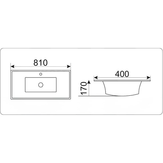Раковина врезная на столешницу CeramaLux N 81 см YJ-803-80 фото 6