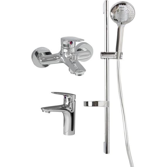 Набор смесителей 3 в 1 для ванны с коротким изливом Jacob Delafon Elite E32911RU-CP фото 