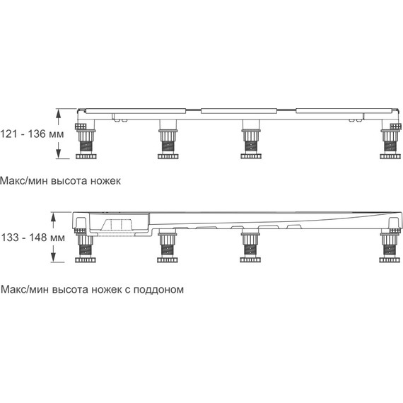 Ножки для душевого поддона Jacob Delafon Flight Pure E62753-00 фото 4