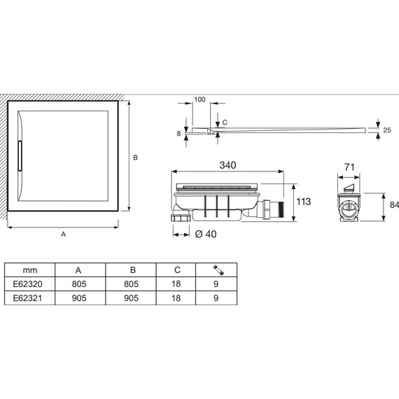 Акриловый поддон Jacob Delafon Flight Pure 80x80 см E62320-00 фото 5