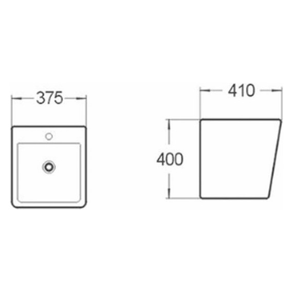Раковина подвесная CeramaLux N 37 см 500V фото 3