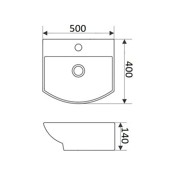 Раковина подвесная CeramaLux N 50 см 78014CMB, черный матовый фото 4