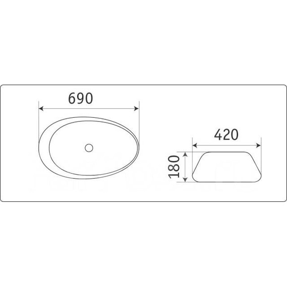 Раковина-чаша CeramaLux N 70 см 7807 - 4 Раковина-чаша CeramaLux N 70 см 7807 фото 4