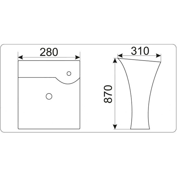 Раковина напольная CeramaLux N 28 см M9012 - 7 Раковина напольная CeramaLux N 28 см M9012 фото 7