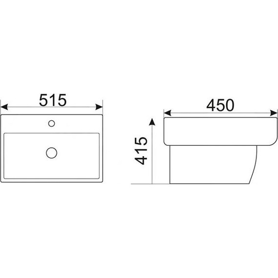 Раковина подвесная CeramaLux N 51 см NB164 фото 8