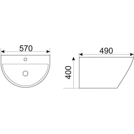 Раковина подвесная CeramaLux N 57 см NB165 фото 7