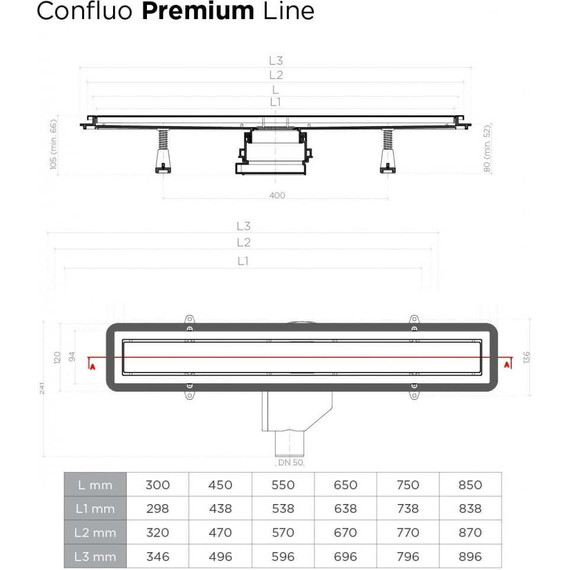 Трап Pestan (BETTOSERB) Confluo Premium White Glass Line Gold 30 см 13100119, нержавеющая сталь/стекло, золото/белый, Цвет производителя: белый, золото, Размер трапа: 300 фото 13