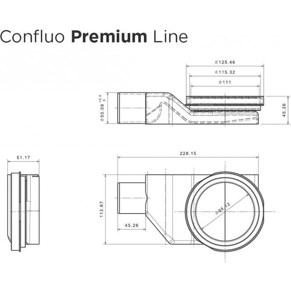 Трап Pestan (BETTOSERB) Confluo Premium White Glass Line Gold 45 см 13100120, нержавеющая сталь/стекло, золото/белый, Цвет производителя: белый, золото, Размер трапа: 450 фото 12