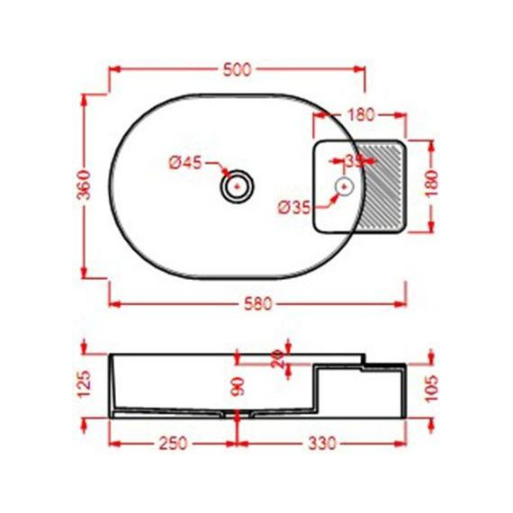 Раковина-чаша ArtCeram Cartesio 58 см CAL001 32 99, голубой фото 2