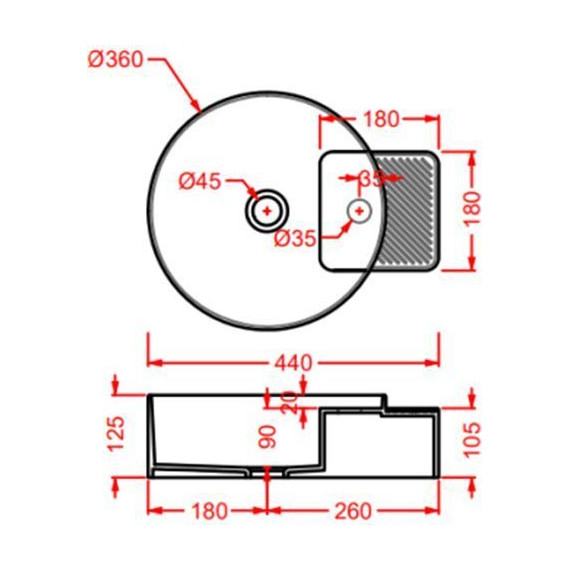 Раковина-чаша ArtCeram Cartesio 44 см CAL004 02 99, шампань фото 2