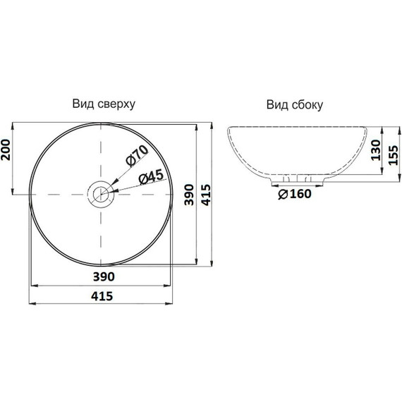Раковина-чаша CeramaLux NC 41 см 104MH-5, светло-серый - 3 Раковина-чаша CeramaLux NC 41 см 104MH-5, светло-серый фото 3