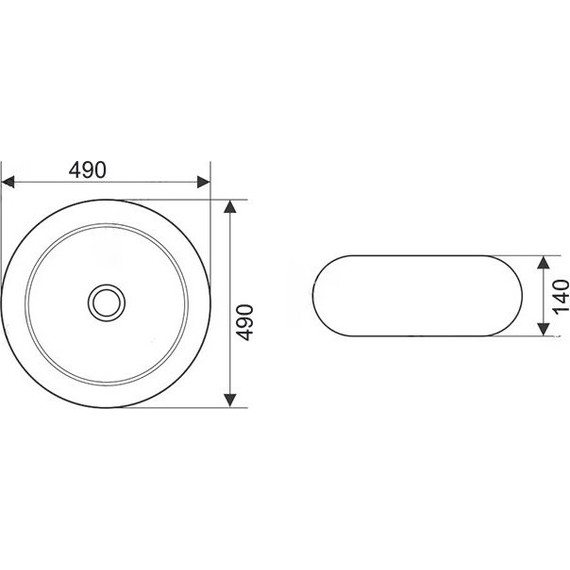 Раковина-чаша CeramaLux NC 49 см 7031AMB, черный матовый фото 4