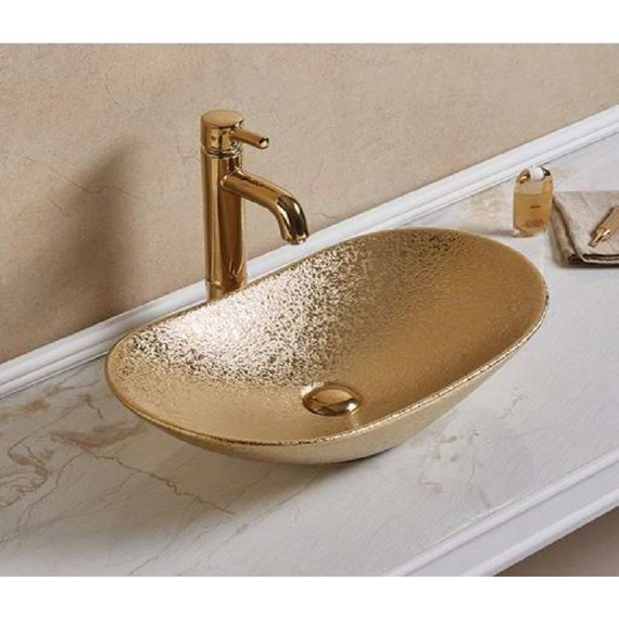 Раковина-чаша CeramaLux NC 61 см 7811ASJ, золотой фото 2