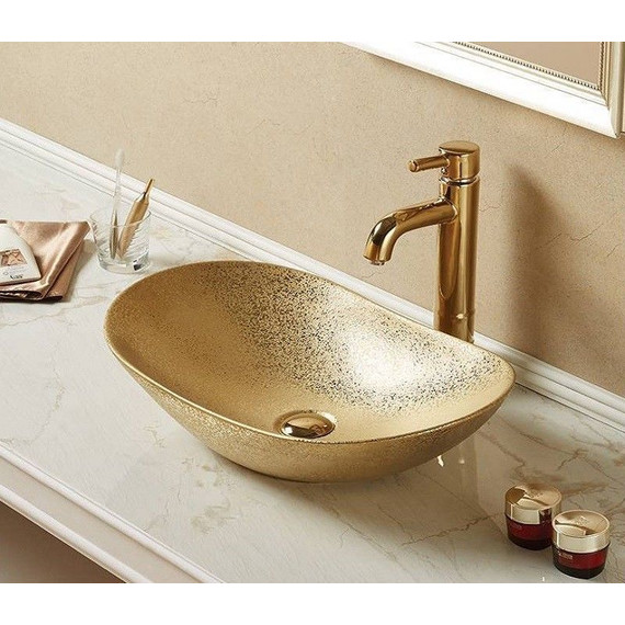 Раковина-чаша CeramaLux NC 61 см 7811ASJ, золотой фото 3