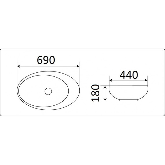Раковина-чаша CeramaLux NC 69 см 78456, черный глянцевый - 3 Раковина-чаша CeramaLux NC 69 см 78456, черный глянцевый фото 3