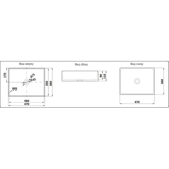 Раковина-чаша CeramaLux NC 47 см 9103MB, черный матовый фото 3