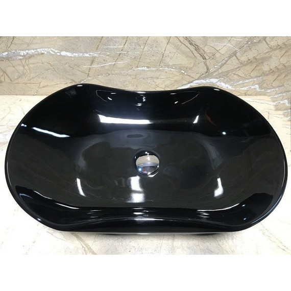 Раковина-чаша CeramaLux NC 66 см 9175AB, черный глянцевый - 2 Раковина-чаша CeramaLux NC 66 см 9175AB, черный глянцевый фото 2