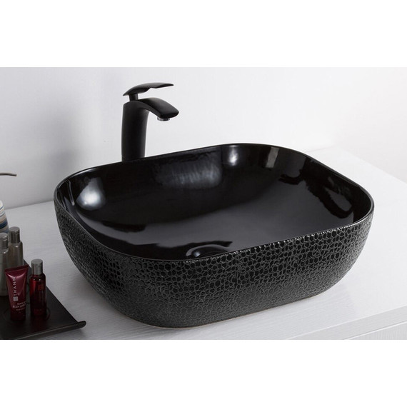 Раковина-чаша CeramaLux LuxeLine 50 см D1302H004, черный глянцевый фото 2