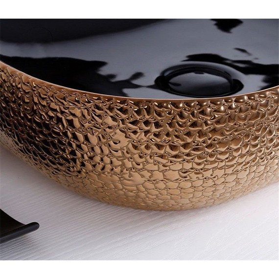 Раковина-чаша CeramaLux LuxeLine 50 см D1302H024, черный/медь фото 5