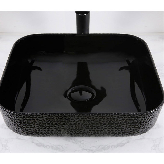 Раковина-чаша CeramaLux LuxeLine 38 см D1303H004, черный глянцевый фото 7