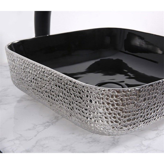 Раковина-чаша CeramaLux LuxeLine 38 см D1303H020, черный/серый фото 3