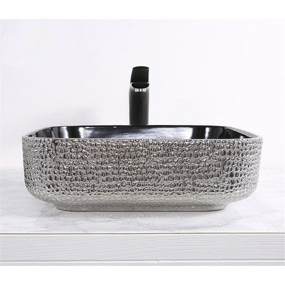 Раковина-чаша CeramaLux LuxeLine 38 см D1303H020, черный/серый фото 6