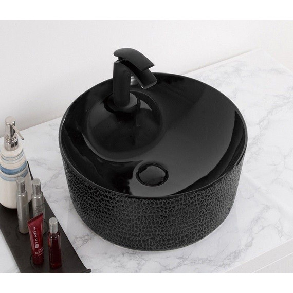 Раковина-чаша CeramaLux LuxeLine 45 см D1306H004, черный глянцевый фото 2