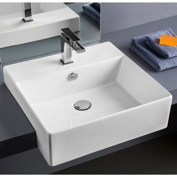 Раковина врезная на столешницу Artceram Quadro Semincasso 50 см QUL004 01 00 - 2 Раковина врезная на столешницу Artceram Quadro Semincasso 50 см QUL004 01 00 фото 2