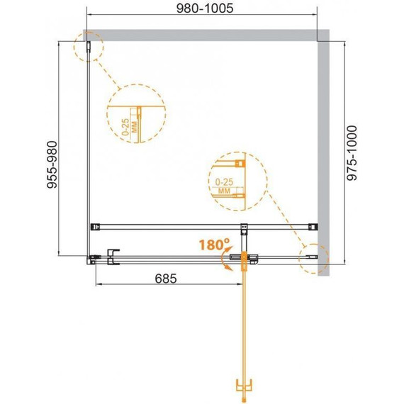 Душевое ограждение Cezares 100x100 см VALVOLA-A-1-100-C-Cr (стекло 8 мм) с кронштейном в комплекте, хром/прозрачное - 2 Душевое ограждение Cezares 100x100 см VALVOLA-A-1-100-C-Cr (стекло 8 мм) с кронштейном в комплекте, хром/прозрачное фото 2