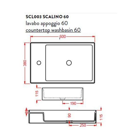 Раковина-чаша ArtCeram Scalino 60 см SCL003 05 00 bi matt, белый матовый фото 5