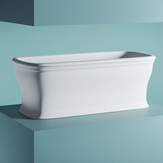 Ванна каменная ArtCeram Neo 180х85 см ACW003 05 bi matt, белый матовый фото 