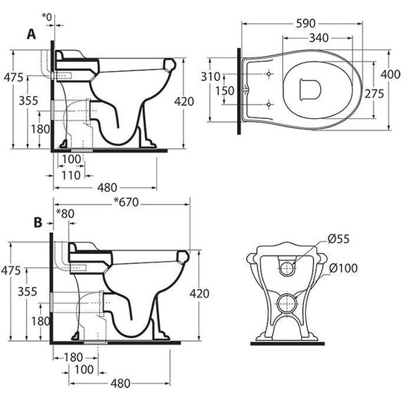 Унитаз приставной Azzurra Jubilaeum JUVCTPB00000BI фото 5