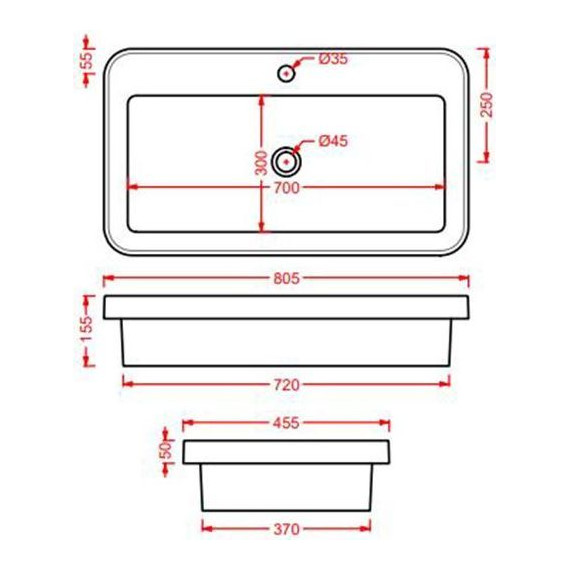 Раковина врезная на столешницу Artceram Fuori Scala 80 см TFL035 01 00 *1 - 2 Раковина врезная на столешницу Artceram Fuori Scala 80 см TFL035 01 00 *1 фото 2