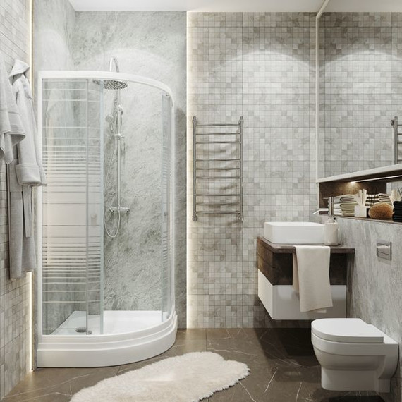 Душевое ограждение Triton Стандарт А Аква Полосы 100х100 см, белый/узор фото 2