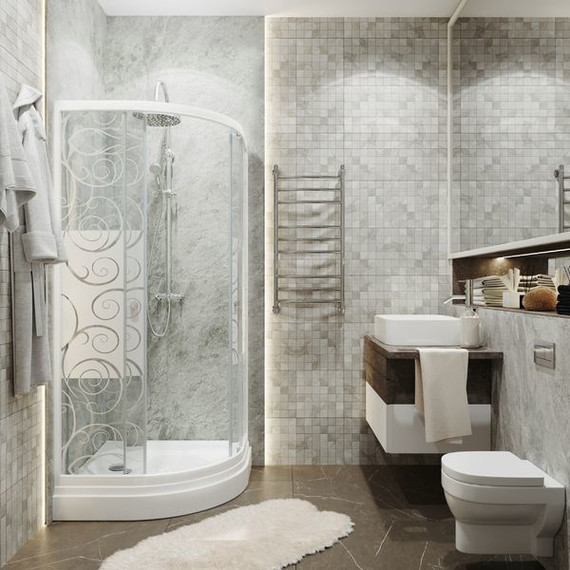 Душевое ограждение Triton Стандарт А Аква Узоры 100х100 см, белый/узор фото 4