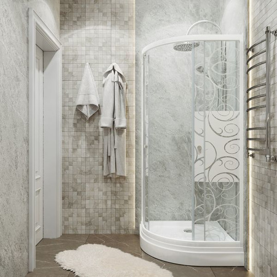 Душевое ограждение Triton Стандарт А Аква Узоры 100х100 см, белый/узор фото 5