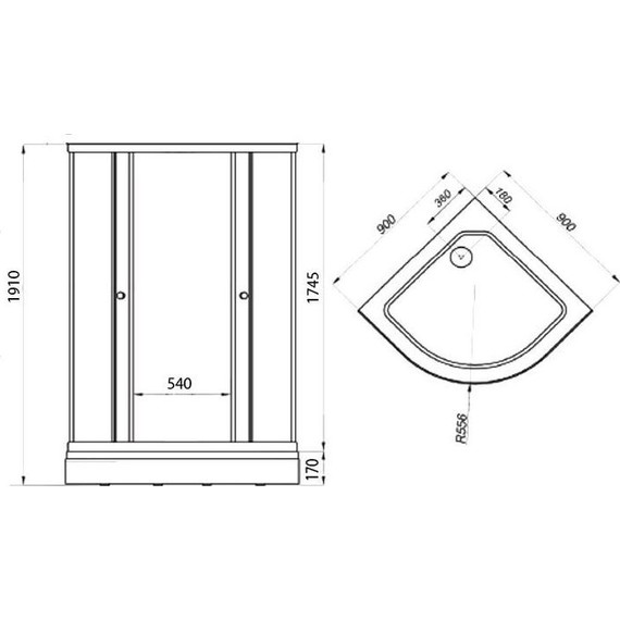 Душевое ограждение Triton Стандарт А1 Аква Узоры 90х90 см, белый/узор фото 7