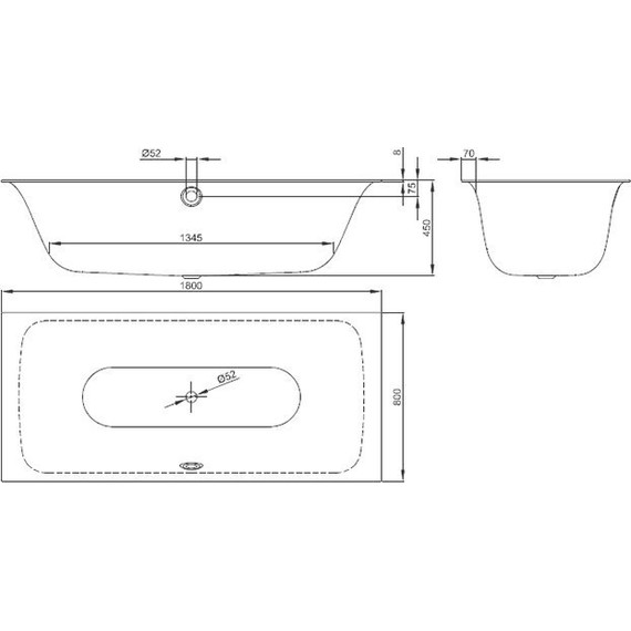 Ванна cтальная Bette Free 180х80 см 3441-000 PLUS фото 8