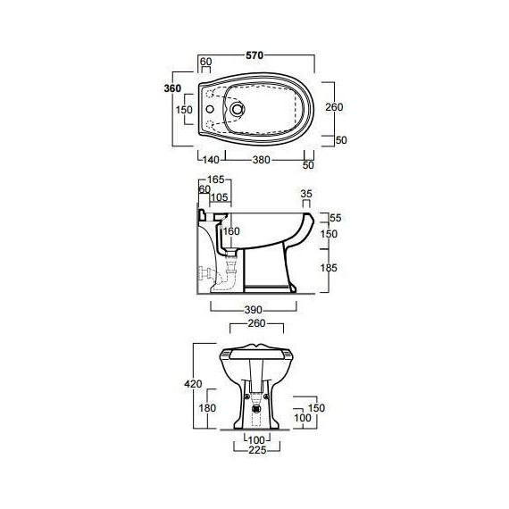 Биде напольное Simas Arcade AR833bi*1 - 9 Биде напольное Simas Arcade AR833bi*1 фото 9