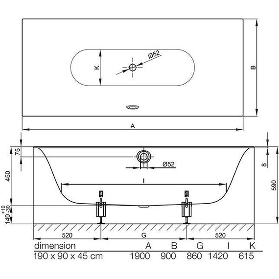 Ванна cтальная Bette Free 190х90 см 3442-000 PLUS фото 8