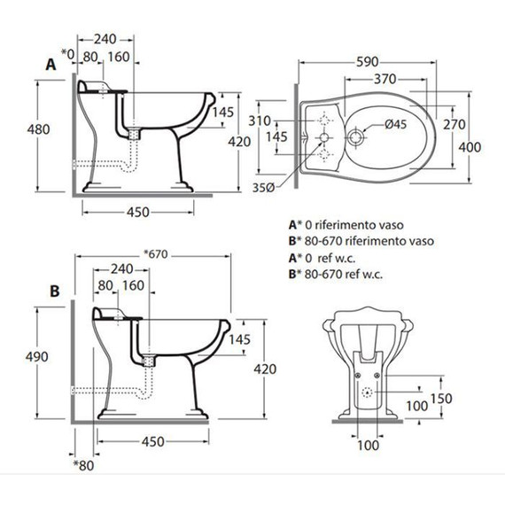 Биде напольное Azzurra Jubilaeum JUBIT0B0000MBI фото 8