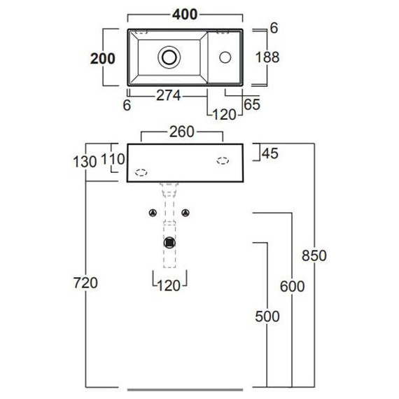 Раковина подвесная Simas Agile 40х20 см AG20 bi*1 - 3 Раковина подвесная Simas Agile 40х20 см AG20 bi*1 фото 3